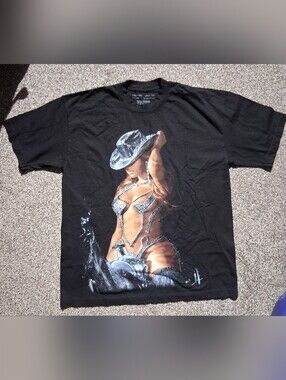 NWOT-Beyonce Black Graphic Cowboy Print Men's T‑Shirt